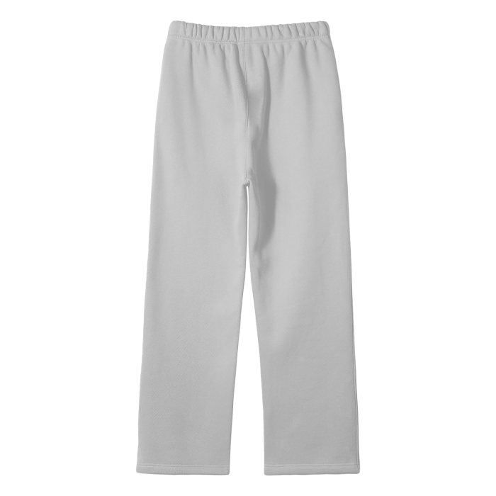 Fleece Straight Pants - Flower gray